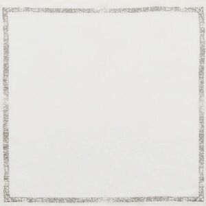 NWT KIM SEYBERT WHITE LINEN & SILVER METALLIC THREAD SET OF 2 impression napkin